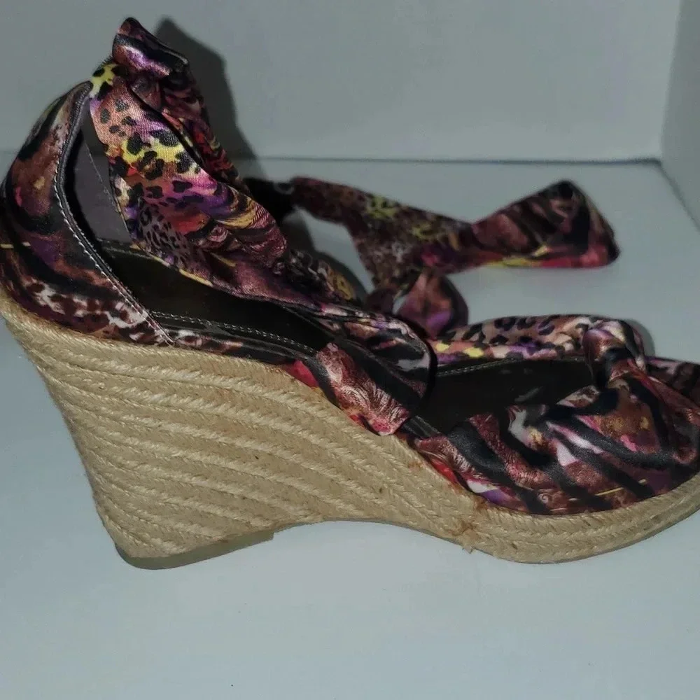 Impo Tipsy Wedge Strap Up Espadrilles Size 10M